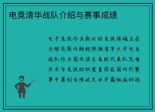 电竞清华战队介绍与赛事成绩